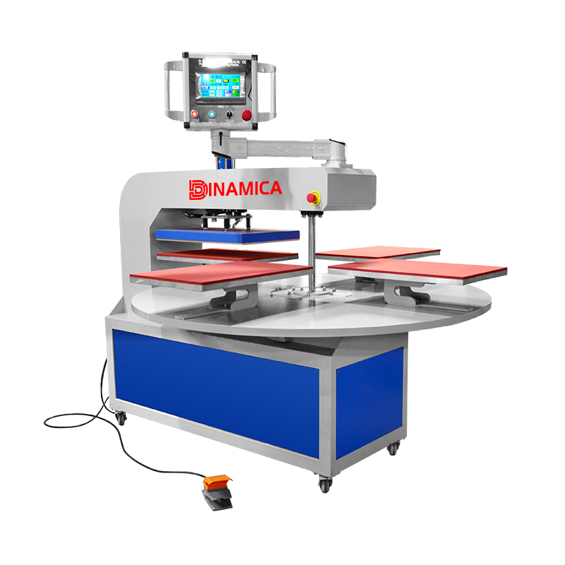 Fully automatic turntable hydraulic four-station heat press machine