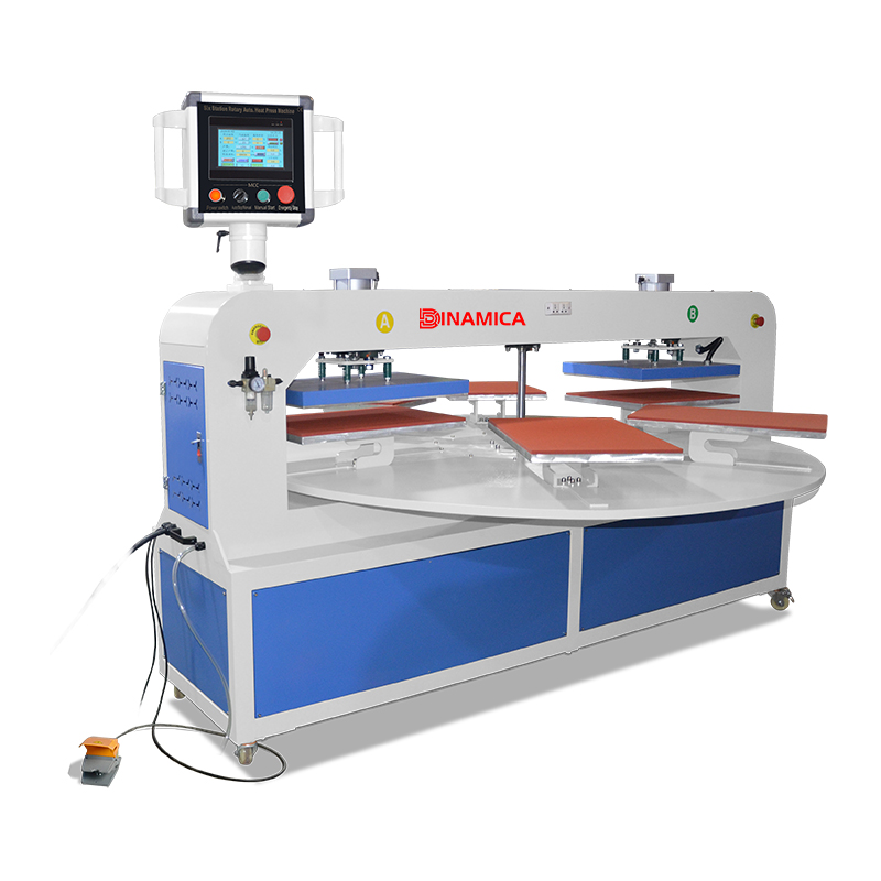Double-heat six-station automatic turntable heat press machine
